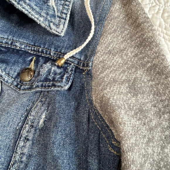 Free People Jacket - Denim with knit sleeves/hood - XS - Picture 14 of 17